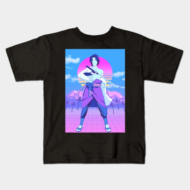 Sasuke vaporwave Kids T-Shirt by San Creative